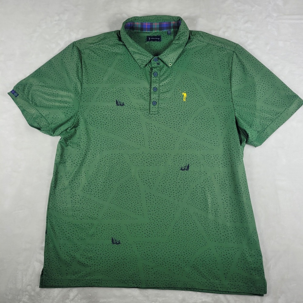 William Murray Golf Green Polo with Yellow Logo